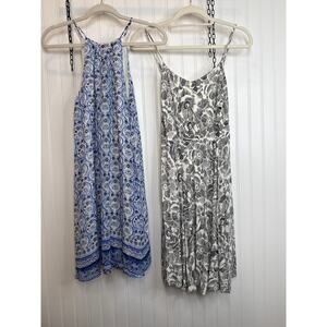 Old Navy Fit & Flare Mini Cami Dress & Rue 21 Halter Swing Dress Bundle Size M